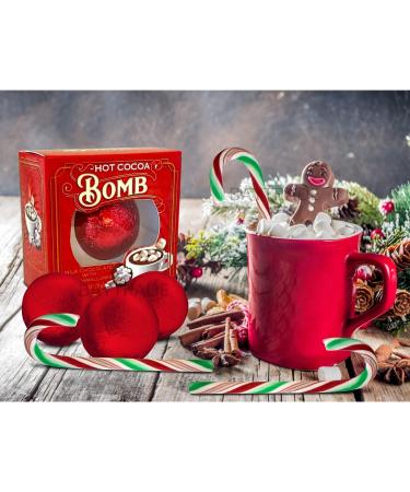 3x Hot Chocolate Bombs with Marshmallows 3x Christmas Candy Canes Sweets Christmas Eve Box Fillers for Kids Teenage Girls Boys Toddler Adults | Xmas Stocking Fillers Drinking Chocolate Peppermint (3) - Buy Online on SooperMarket.com