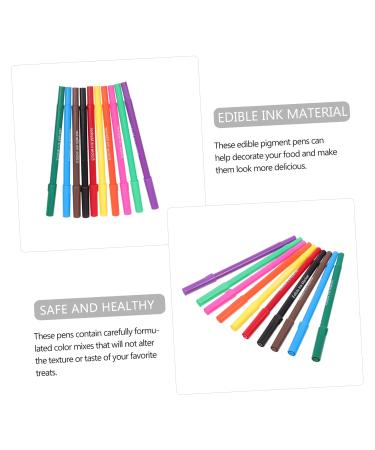 PLAFOPE 10pcs Baking Pen Marker Pen Fine Tip Edible Pen Food Coloring Marker Colored Gel Pens Plastic - Buy Online on SooperMarket.com