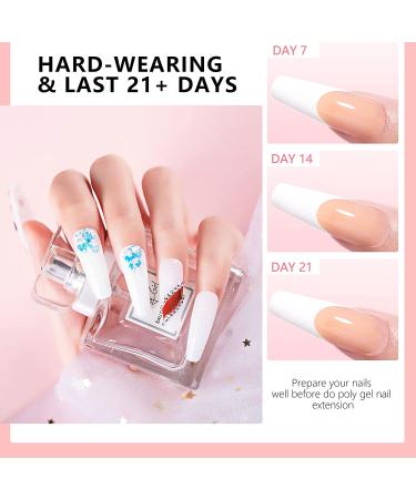 Complete Wakaniya Poly Nail Gel Kit with UV Lamp - 10 Colors for DIY French Ombre Nails - Buy Online on SooperMarket.com