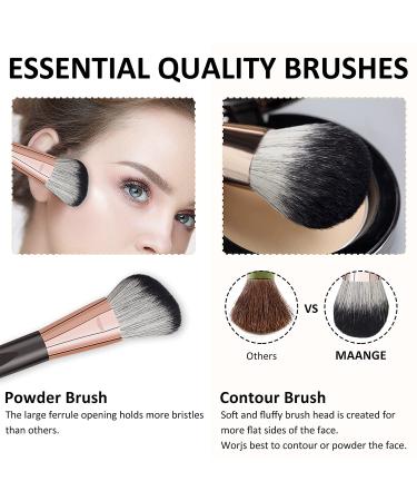 10 Pcs Professional Makeup Brush Set with Sponge & Cleaner - Brown - Buy Online on SooperMarket.com