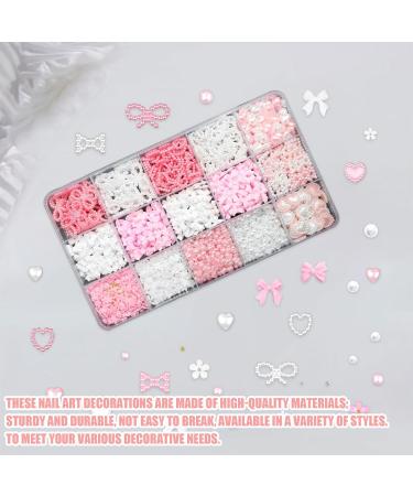 1000-Piece 3D Nail Decoration Set | 8 Color Nail Charms & Connectors | DIY Manicure & Jewelry Accessories - Buy Online on SooperMarket.com