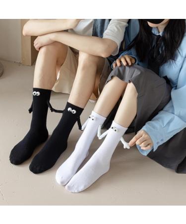 Couple Holding Hands Magnetic Suction 3D Doll Socks - Funny Unisex Couple Socks (2pcs Black) - Buy Online on SooperMarket.com