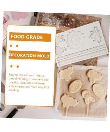IMIKEYA Baroque Fondant Mold 3pcs Embossed Lace Mold 3D Non Stick Flower Candy Silica Gel Scroll Border Lace Molds 19.5X12X1CMx3pcs - Buy Online on SooperMarket.com