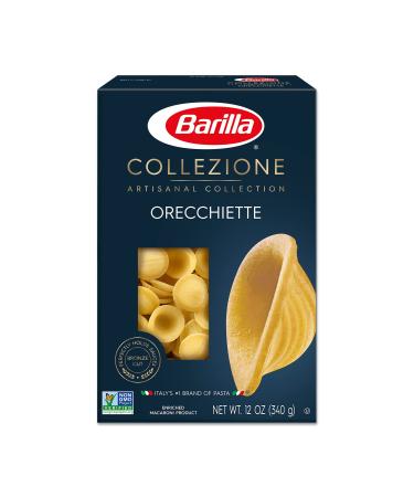 BARILLA Collezione Orecchiette Pasta, 12 oz. Box (Pack of 12) - 6 Servings Per Box - Pantry Friendly Artisanal Pasta - Non-GMO, All Natural Ingredients, No Preservatives Orecchiette 12 Pack