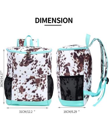 Leopard Print Women's Cooler Backpack | Leak Proof & Lightweight Lunch Bag with Cooler Compartment | Ideal for Hiking, Camping & Wine | 24-Can Capacity | Nainiu - Buy Online on SooperMarket.com