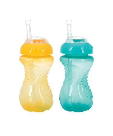 Nuby 2PK No-Spill Cup with Flexi Straw  10oz  Colors May Vary