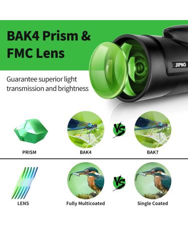 JIPNO High Powered Monocular-Telescope for Adults and Kids with Smartphone Adapter  Dust-Proof BAK4 Prism Monocular with Clear Low Light Vision for Hunting/Target Shooting/Stargazing/Camping/Traveling 12x50 - Buy Online on SooperMarket.com