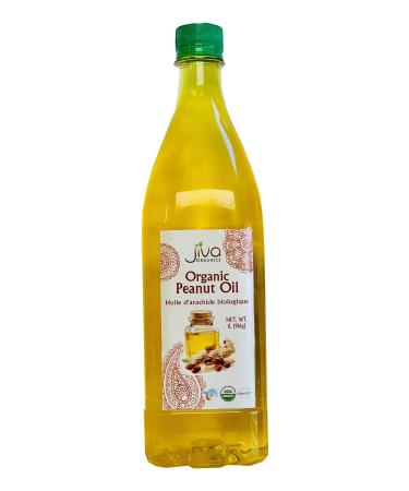 Jiva Organics Organic Peanut Oil 1 LTR (916g) Non-GMO Rich & Pure Healthy Cooking Oil for Baking Frying & Dressing