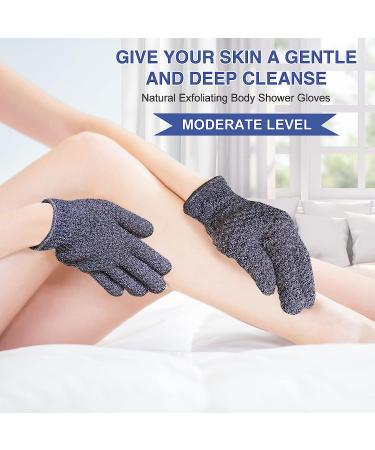 Yiclick Heavy Exfoliating Gloves (2 Pairs) - Body Scrubber for Bath Shower Exfoliation - Dead Skin Remover Loofah Mitt - Men Women - 4 Pcs - Buy Online on SooperMarket.com