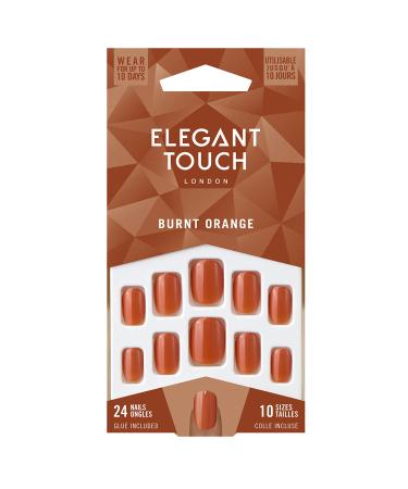 ELEGANT TOUCH FALSE NAILS BURNT ORANGE 24 PACK Orange Variety Pack