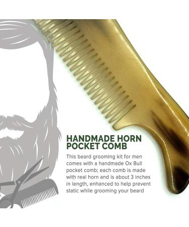 Lucky Franc's Beard Trimming Kit with Japanese Scissors and Ox Horn Combs for Men - Handmade Beard Care Set - Buy Online on SooperMarket.com