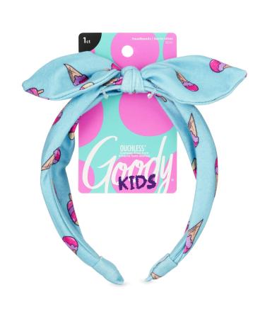 Goody Kids Headband - Ice Cream Print - Comfort Fit for All Day Wear - For All Hair Types - Hair Accessories for Girls to Keep Your Hair Secured Blue Ice Cream Headband