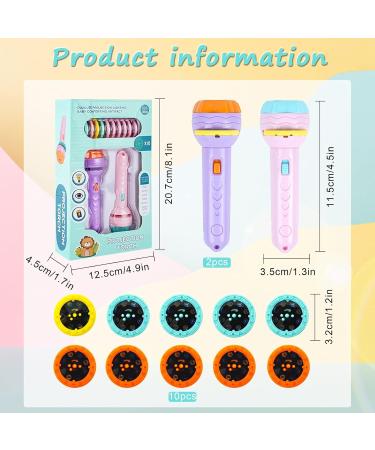 2 PCs Flashlight Projector for Kids | 80 Animal Patterns | Educational Slide Show Toys | Dinosaurs Sea Animals & Transport Tools - Buy Online on SooperMarket.com