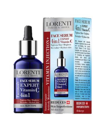 Lorenti 4-in-1 Face Serum 50 ml | Reduces Skin Imperfections Tightens Skin Brightens Revitalizes and Hydrates Skin - Contains Vitamin C - For All Skin Types 1.7 Fl Oz