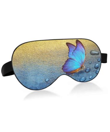 Haskirky Light Blocking Eye Mask Breathable and Adjustable Adult Men and Women Travel on Business Trips Yoga Meditation Light Smooth Comfortable Eye Mask Office Deep Sleep Goodies Bright Blue Butte
