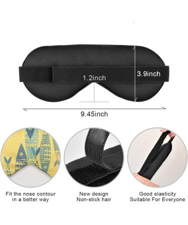 Haskirky Light Blocking Eye Mask for Adults - Breathable & Adjustable Sleep Mask for Travel, Yoga, Meditation - Cartoon Fish Design - Buy Online on SooperMarket.com