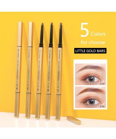 Dual-Sided Eyebrow Pencil - Fine Tip, Rapid Brow, Sweatproof, with Brow Combs - 03# Brown (2 Pcs) - Buy Online on SooperMarket.com