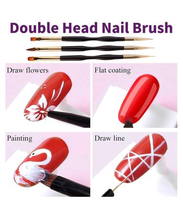 Famidiqgo Nail Stamper Set - French Tip Nail Art Kit with Clear Jelly Stamper Scraper & 3 Double-Ended Brushes for DIY Manicures - Buy Online on SooperMarket.com