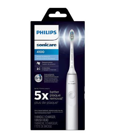 Philips Sonicare 4100 Power Toothbrush - Rechargeable Electric Toothbrush with Pressure Sensor - White HX3681/23 - Buy Online on SooperMarket.com