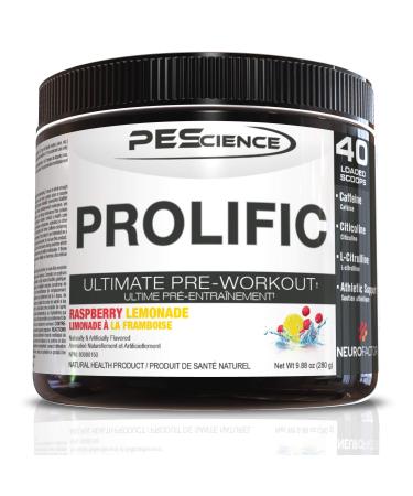 PEScience Prolific Pre Workout Powder Raspberry Lemonade 40 Scoop
