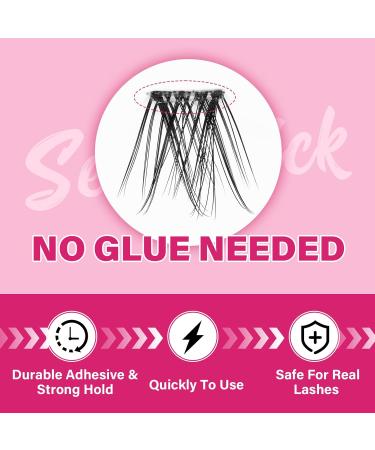 Self Adhesive Eyelashes 40pcs - Reusable No Glue Lash Clusters - Jasmine D-8-16mix - Buy Online on SooperMarket.com