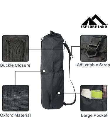 Explore Land Oxford Yoga Mat Storage Bag with Breathable Window and Large Pocket - Fits 1/2 Inch Yoga Mat - Black - Buy Online on SooperMarket.com
