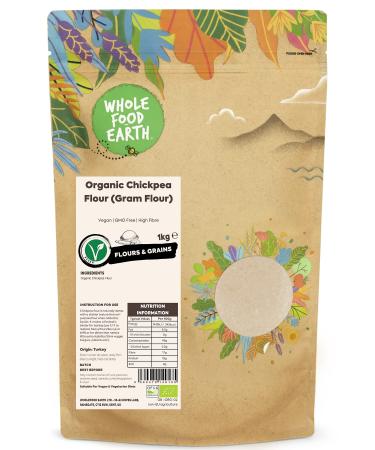 Wholefood Earth Organic Chickpea Flour (Gram Flour) 1 kg | Vegan | GMO Free | High Fibre | Certified Organic 1kg