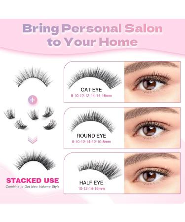 Glowing Win DIY Cluster Lashes Set - 144PCs Individual Eyelash Extensions with Bond Sea & Tweezers | 8-16mm Natural Fake Lashes - Buy Online on SooperMarket.com