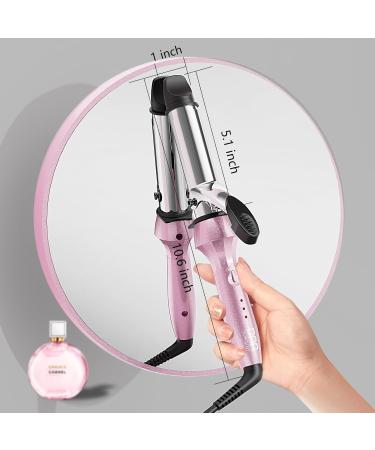 DAN Technology 1-Inch Titanium Curling Iron - Dual Voltage Travel Hair Curler in Pink | International Shipping Available - Buy Online on SooperMarket.com
