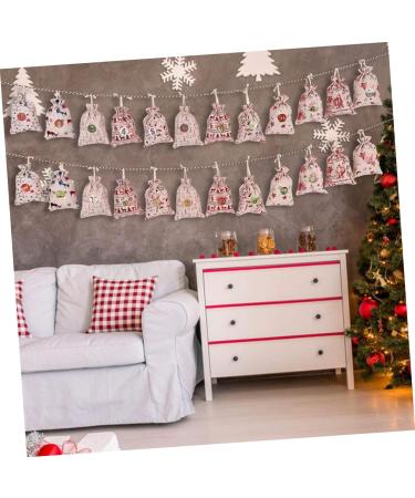 PLAFOPE 1 Set Countdown Christmas Bag Christmas Decoration Bags Advent Calendar Bag Linen Blue 10x14x0.5cm Blue - Buy Online on SooperMarket.com
