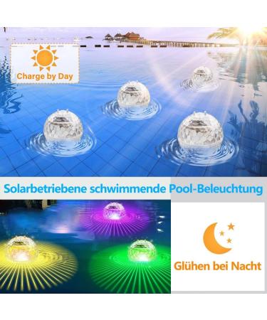 Antyingkai Solar Floating Pool Lights - Waterproof LED Garden & Pond Lighting - 2 Piece Set for Parties & Pools - Buy Online on SooperMarket.com