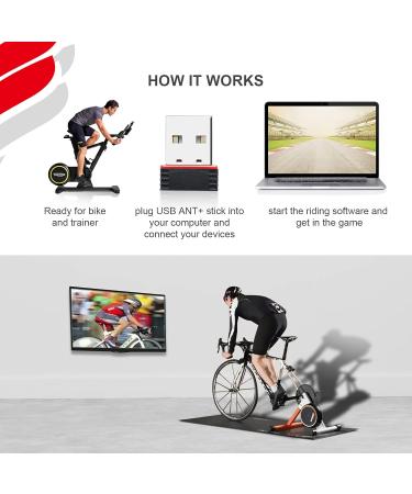 Fitcent ANT+ Dongle for Zwift & Garmin Devices - Compatible Wireless USB Stick for CycleOps & PerfPro Trainer - Buy Online on SooperMarket.com