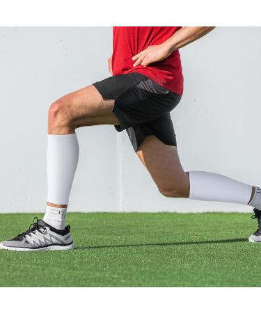 3 Pairs Medium Calf Compression Sleeves for Men and Women - Black White Gray Running Leg Sleeves - Footless Compression Socks for Athletes - Ideal for Football, Cycling - Size Medium - Buy Online on SooperMarket.com