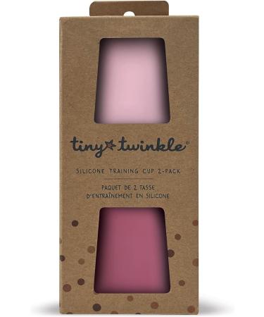 Tiny Twinkle Training Cup 2 Pack - Silicone Cups for Baby Led Weaning - Soft Open Cup for Independent Drinking (Pink Burgundy) - Buy Online on SooperMarket.com