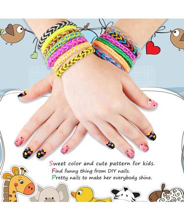 Kalolary Kids False Nail Kit - 288PCS Candy Pattern Full Cover Nails with Adhesive Tabs | Children's Day Gift for Little Girls Nail Art - Buy Online on SooperMarket.com