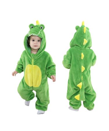 Doladola Unisex Kid's&Toddler's Costume Outfit Baby Boys Girls Flannel Animal Hooded Rompers Jumpsuit 24-30 Months Crocodile