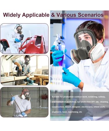 Full Face Respirator Mask 19 in 1 6800 Reusable Respirator Mask with Filters Organic Vapor Respirator Anti-fog Ideal for Paint Dust Spraying Chemicals Formaldehyde Polishing Sanding&Cutting - Buy Online on SooperMarket.com