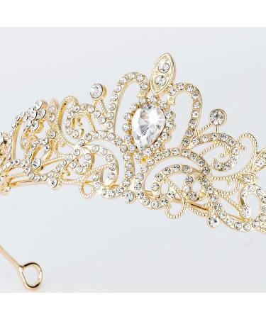 YISSION Gold Crown and Tiara Crystal - Queen Crown for Women & Girls | Birthday, Wedding, Prom, Cosplay - Buy Online on SooperMarket.com