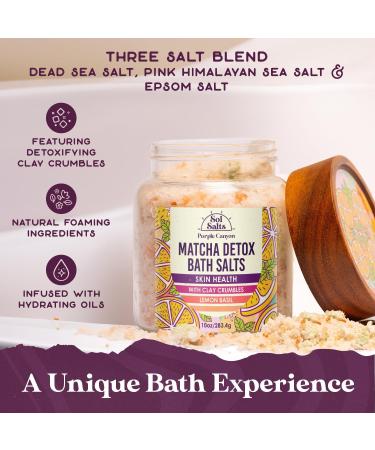 Purple Canyon SolSalts Matcha Detox Bath Salts | Lemon Basil Scented Soak with Green Tea & Grape Seed Oil - International Shipping Available - Buy Online on SooperMarket.com
