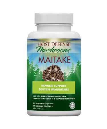 Host Defense Mushrooms | Maitake Mushroom Capsules |Promotes Blood Sugar Metabolism and Immunity | Non-GMO Vegan Organic | 120 Caps 120 count (Pack of 1)