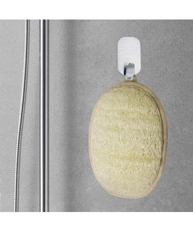 Pack of 6 Natural Organic Loofah Sponge Pads for Exfoliating Skin | Bath & Shower Scrubber with Adhesive Hook - Buy Online on SooperMarket.com