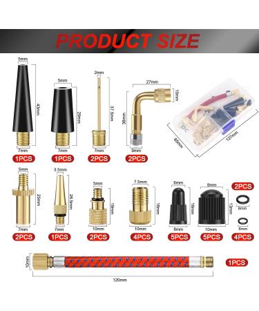Kasanni 32-Piece Bicycle Valve Adapter Set | DV SV AV French Valve Adapters | Compatible with Air Pumps & Compressors - Buy Online on SooperMarket.com