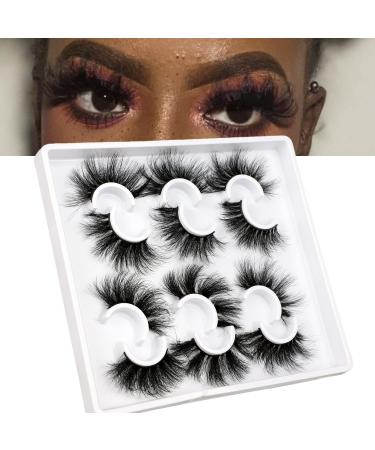 Fluffy Mink Lashes | Dramatic Long Wispy & Thick False Eyelashes | Reusable Luxury Russian Strip Lashes - 6 Styles - Buy Online on SooperMarket.com