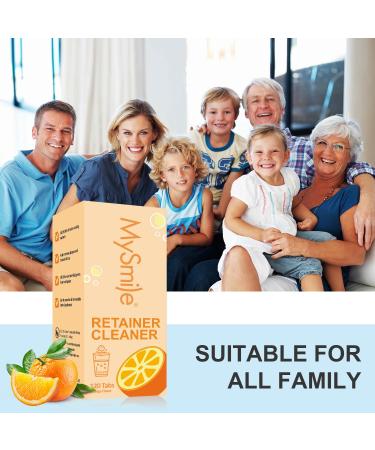 MySmile Retainer Cleaner - 120 Denture Cleaning Tablets | Remove Odors & Stains from Aligners & Mouth Guards - Orange Flavor - Buy Online on SooperMarket.com