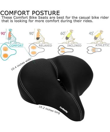 DAWAY C30 Oversized Bike Seat for Peloton & Mountain Bikes - Wide Saddle Replacement with Memory Foam Cushion for Men and Women - Comfortable Outdoor Cycling Accessory - Buy Online on SooperMarket.com