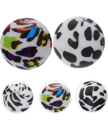 EXCEART 100 Pcs Leopard Print Silicone Bead Set for Pacifier Chain - Baby Safe - 1.5X1.5X1.5CM - Buy Online on SooperMarket.com