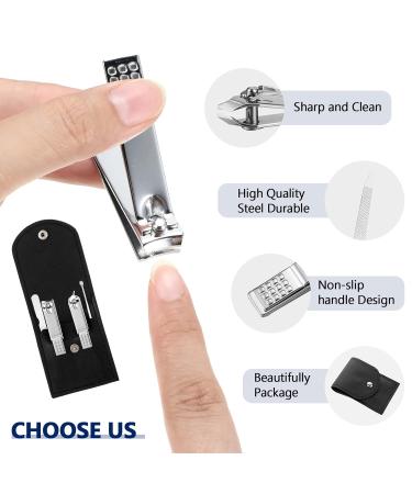 24-Piece Stainless Steel Manicure Set with Travel Case - Professional Nail Clippers & Pedicure Tools for Men and Women - Black - Buy Online on SooperMarket.com