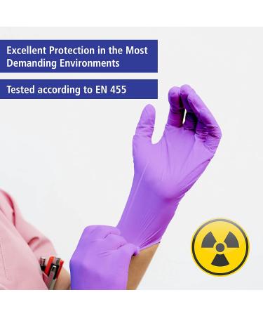 Meditrade Nitrile Examination Gloves - Medium Powder Free Hypoallergenic Heavy Duty Long Cuff Ambidextrous Disposable for Any Sector Bulk Buy (Large) (Violet) - Buy Online on SooperMarket.com
