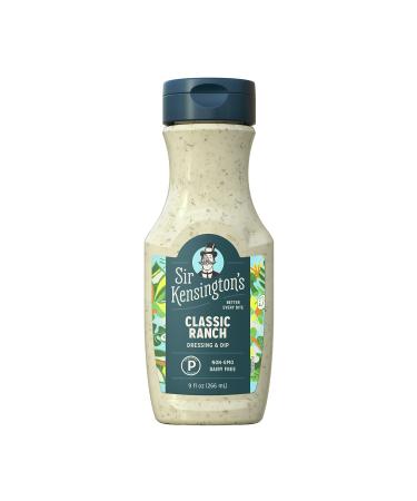 Sir Kensington's Ranch Dressing and Dip, Classic Ranch, Keto Diet & Paleo Diet Certified, Dairy Free, Gluten Free, Non- GMO Project Verified, Shelf-Stable, 9 oz
