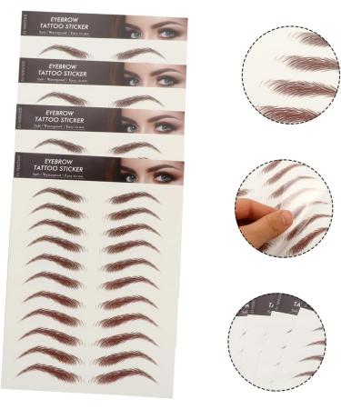 Gogogmee 4 Sheets Waterproof Eyebrow Stickers Eyebrow Tools 4d Artificial Eyebrow Tattoos Cosmetic 6d Hair 21x14.8cm Brown - Buy Online on SooperMarket.com